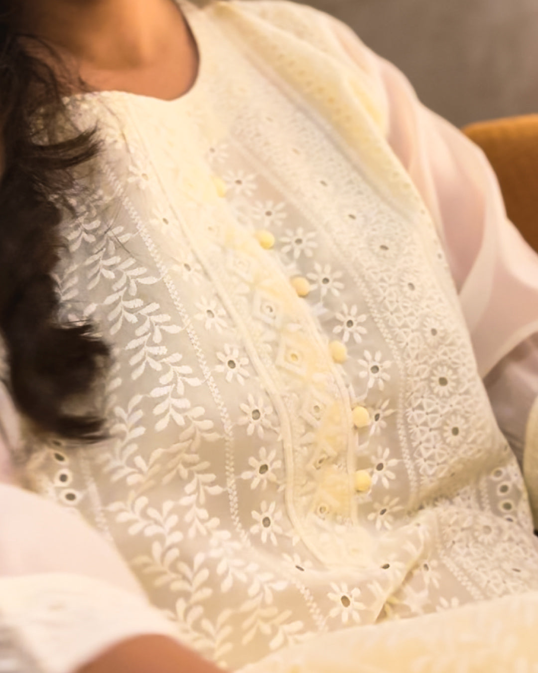 Ivory Elegance – Timeless Chikankari 3 Piece Suit Set
