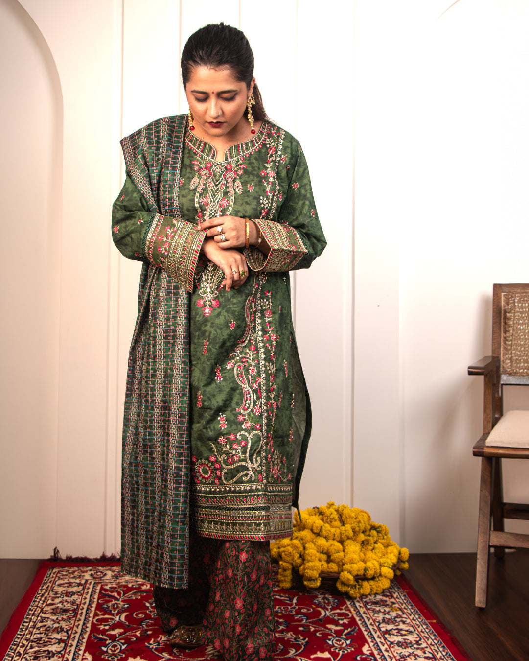 Emerald Magenta Rhapsody — Premium Luxury Lawn 3-Piece Set