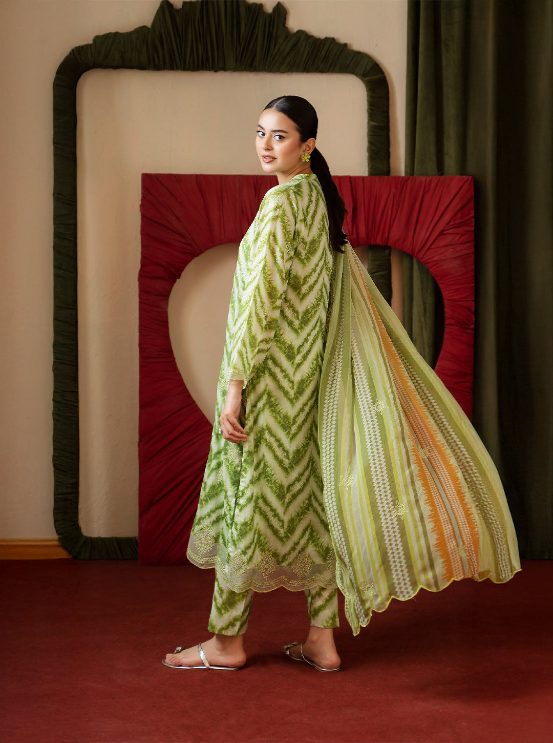 Fresh Green – 3 Piece Stitched Suit Set