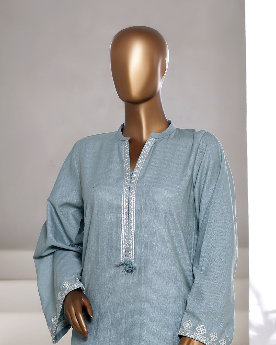 Ice Pastel Blue Ready to Wear Winter Khaddar Co-Ord Set