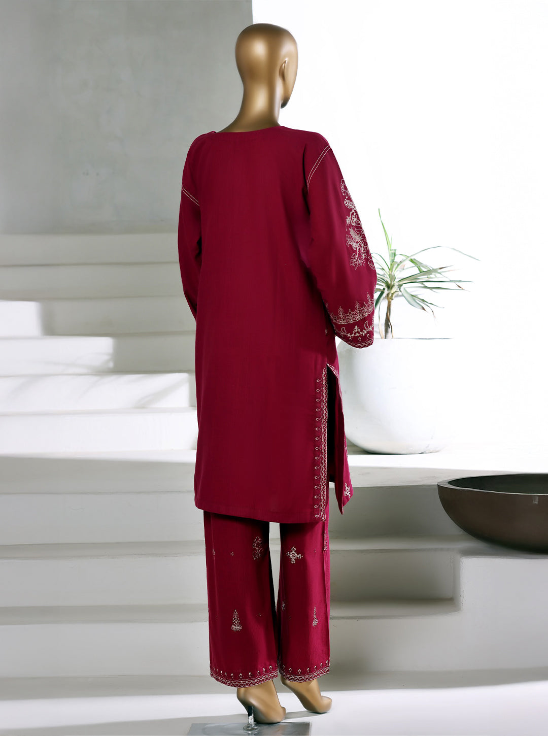 Red Ready to Wear Winter Khaddar Co-Ord Set