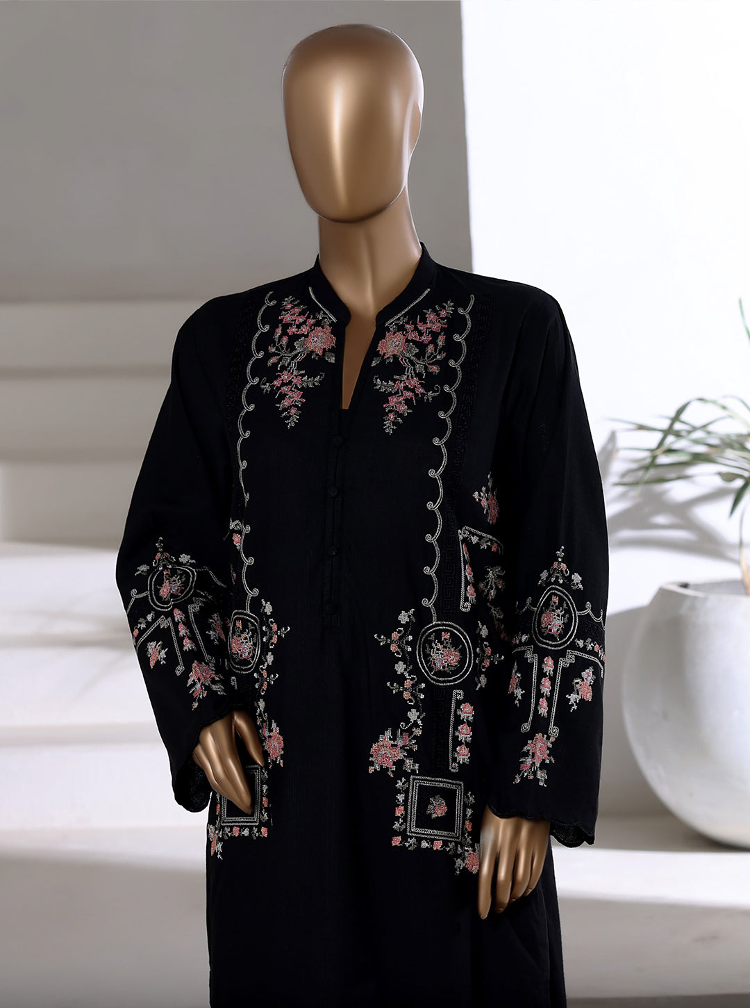 Ready to Wear Winter Khaddar Co-Ord Set – Black