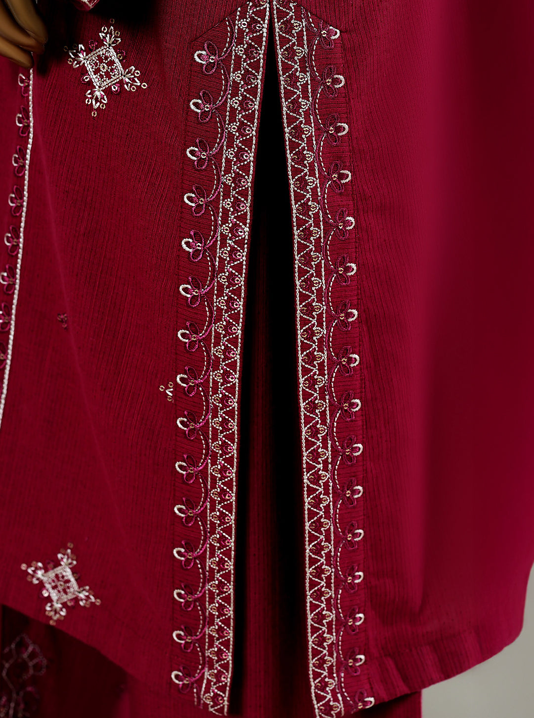 Red Ready to Wear Winter Khaddar Co-Ord Set
