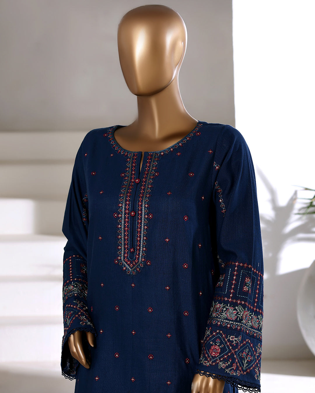 Navy Blue Ready to Wear Winter Khaddar Co-Ord Set