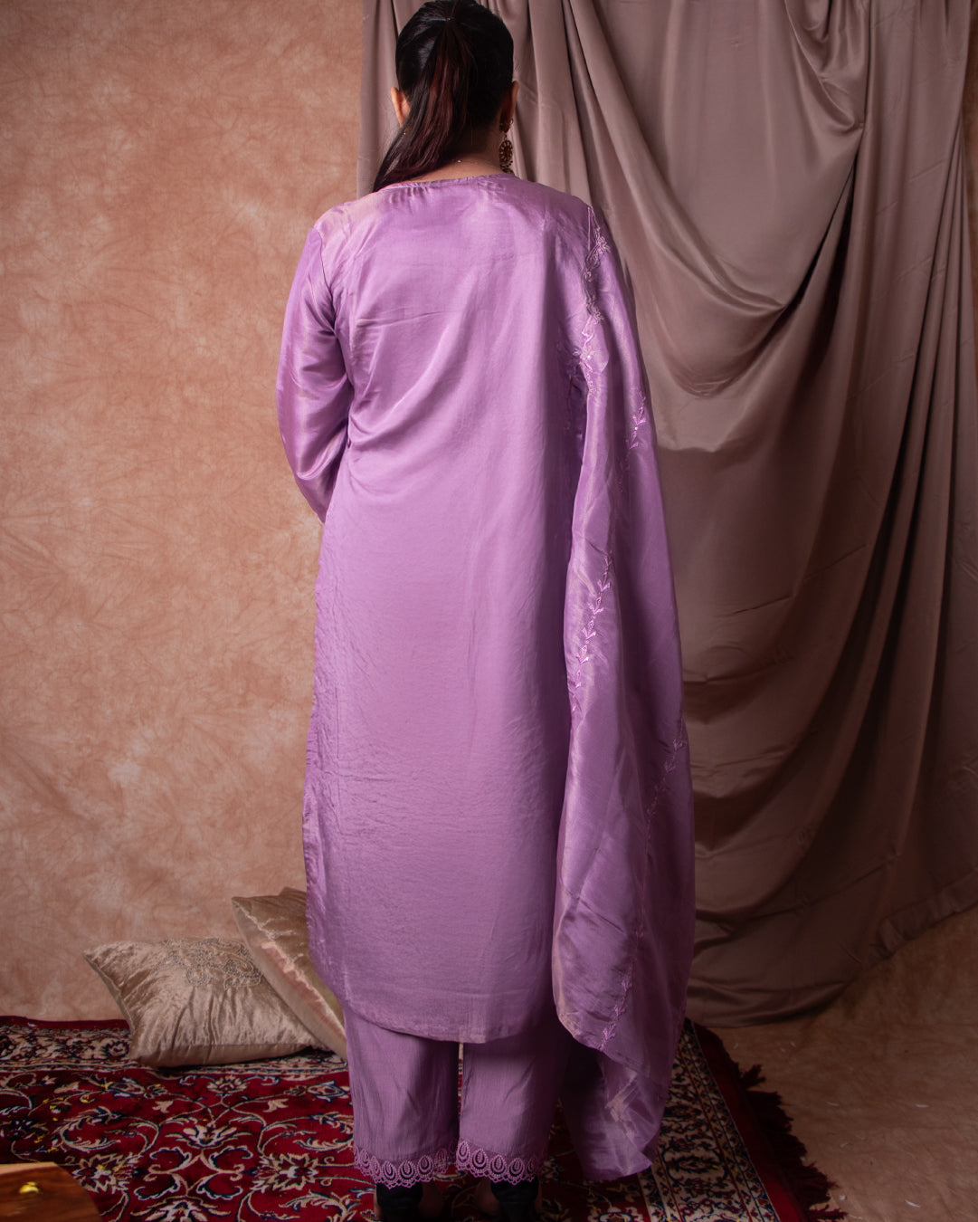 Purple Cutwork – 3 Piece Cotton Silk Embroidered Suit with Cutwork Detailing