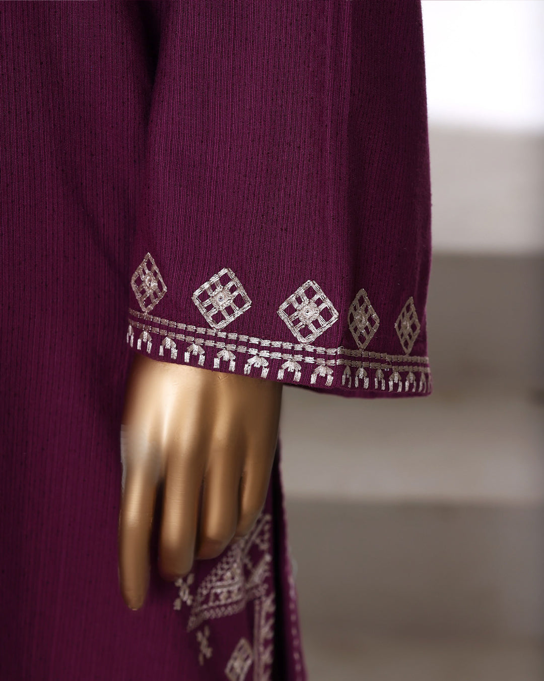 Plum Ready to Wear Winter Khaddar Co-Ord Set