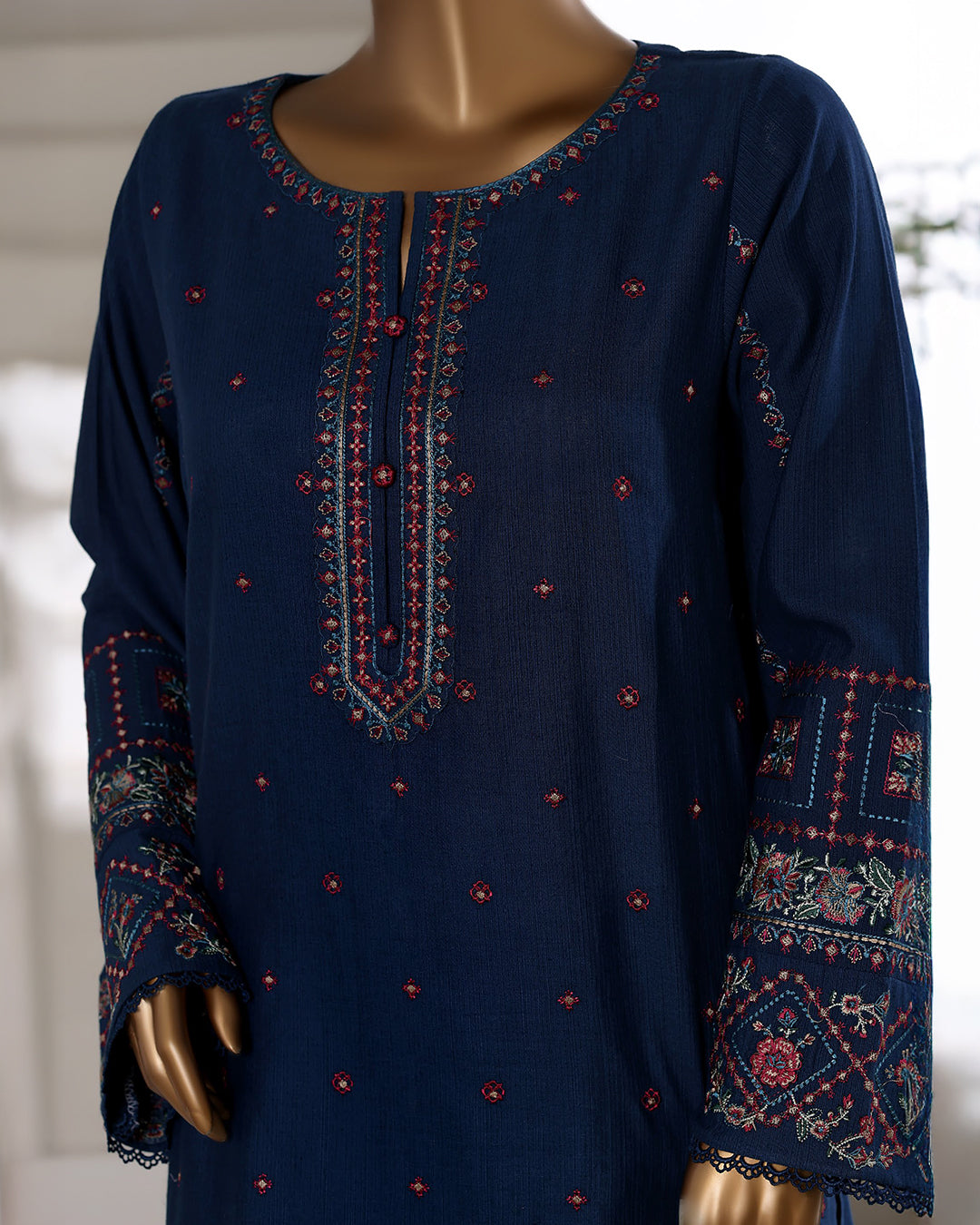 Navy Blue Ready to Wear Winter Khaddar Co-Ord Set