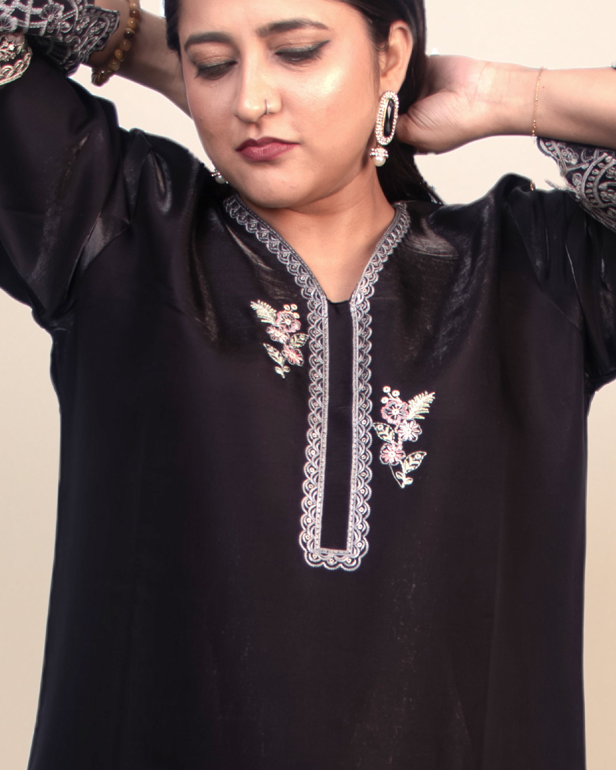 Black Jimmy Choo Embroidered 2-Piece Co-ord Set