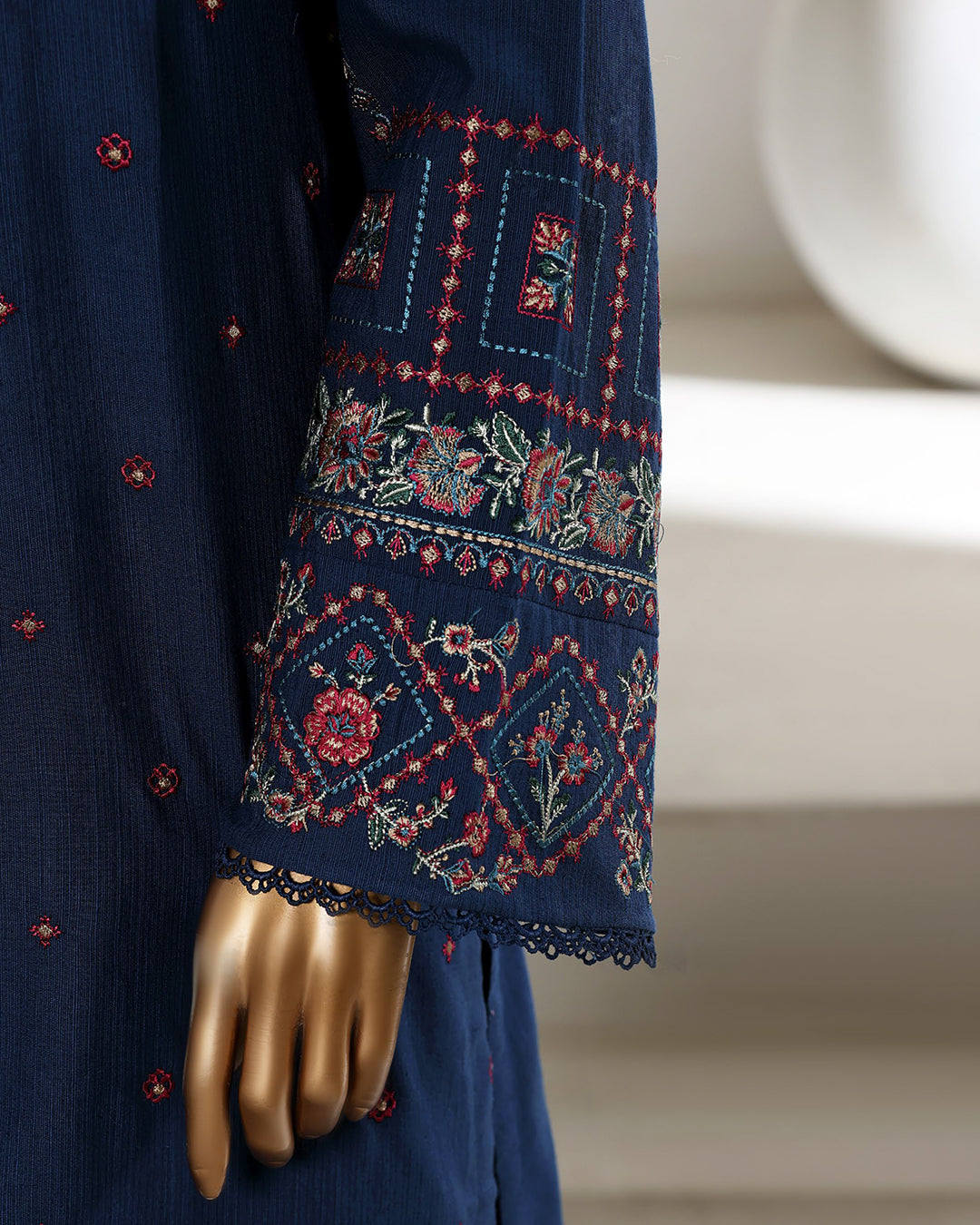 Navy Blue Ready to Wear Winter Khaddar Co-Ord Set