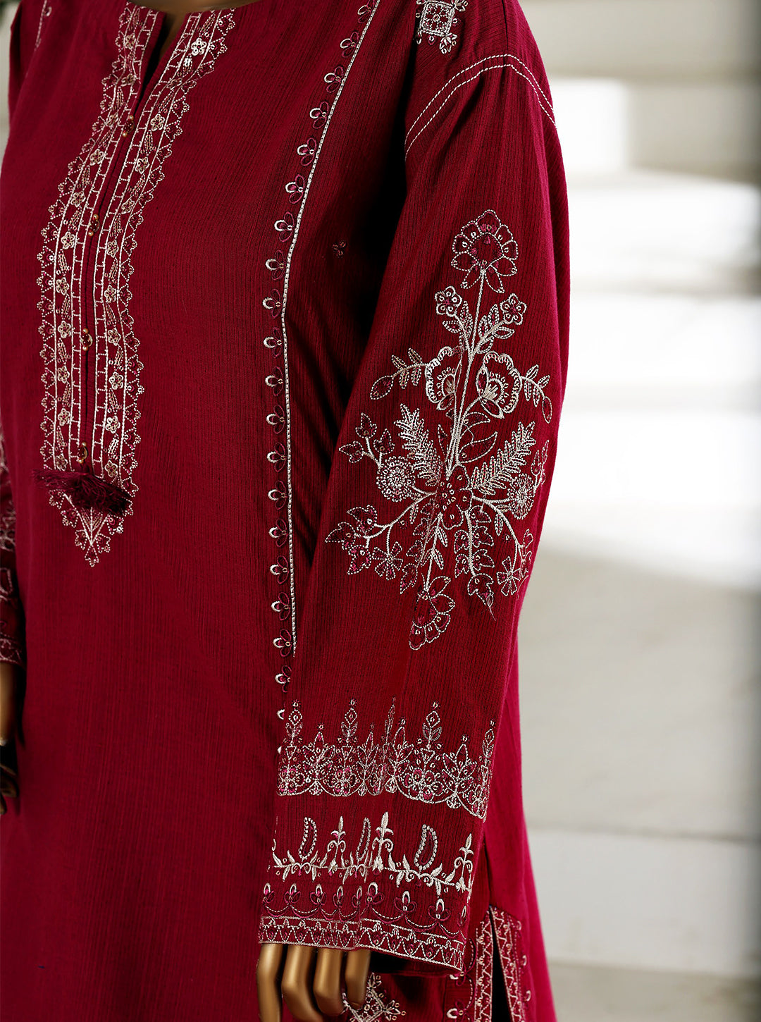 Red Ready to Wear Winter Khaddar Co-Ord Set