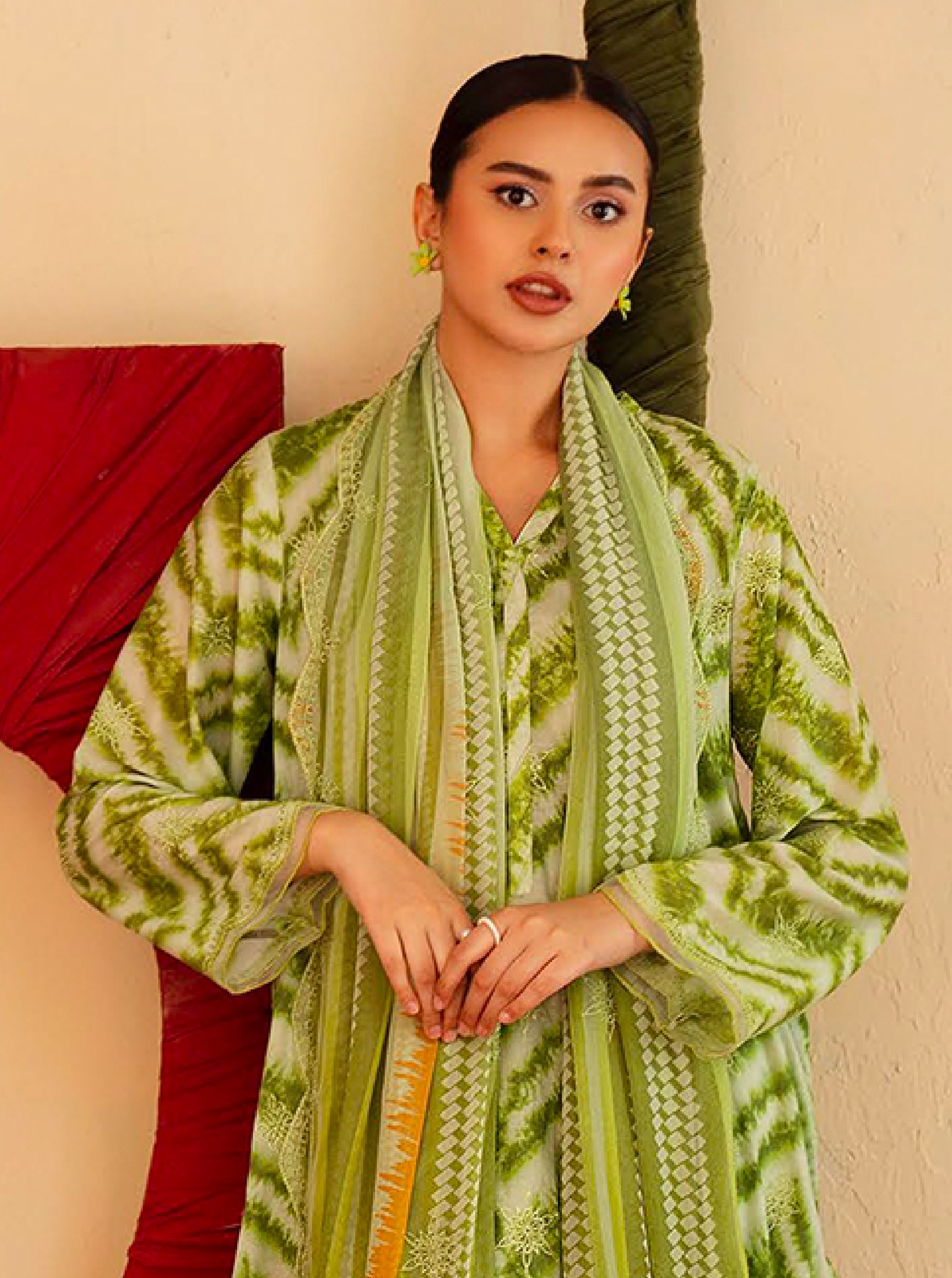 Fresh Green – 3 Piece Stitched Suit Set