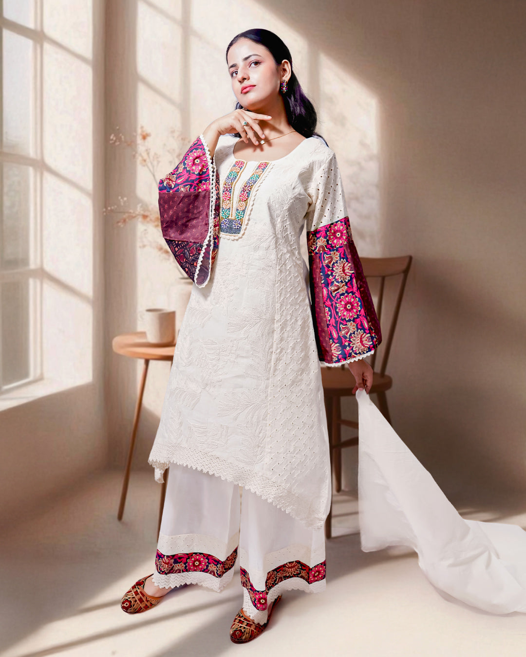 Moon Cut Kurta Set-3 piece
